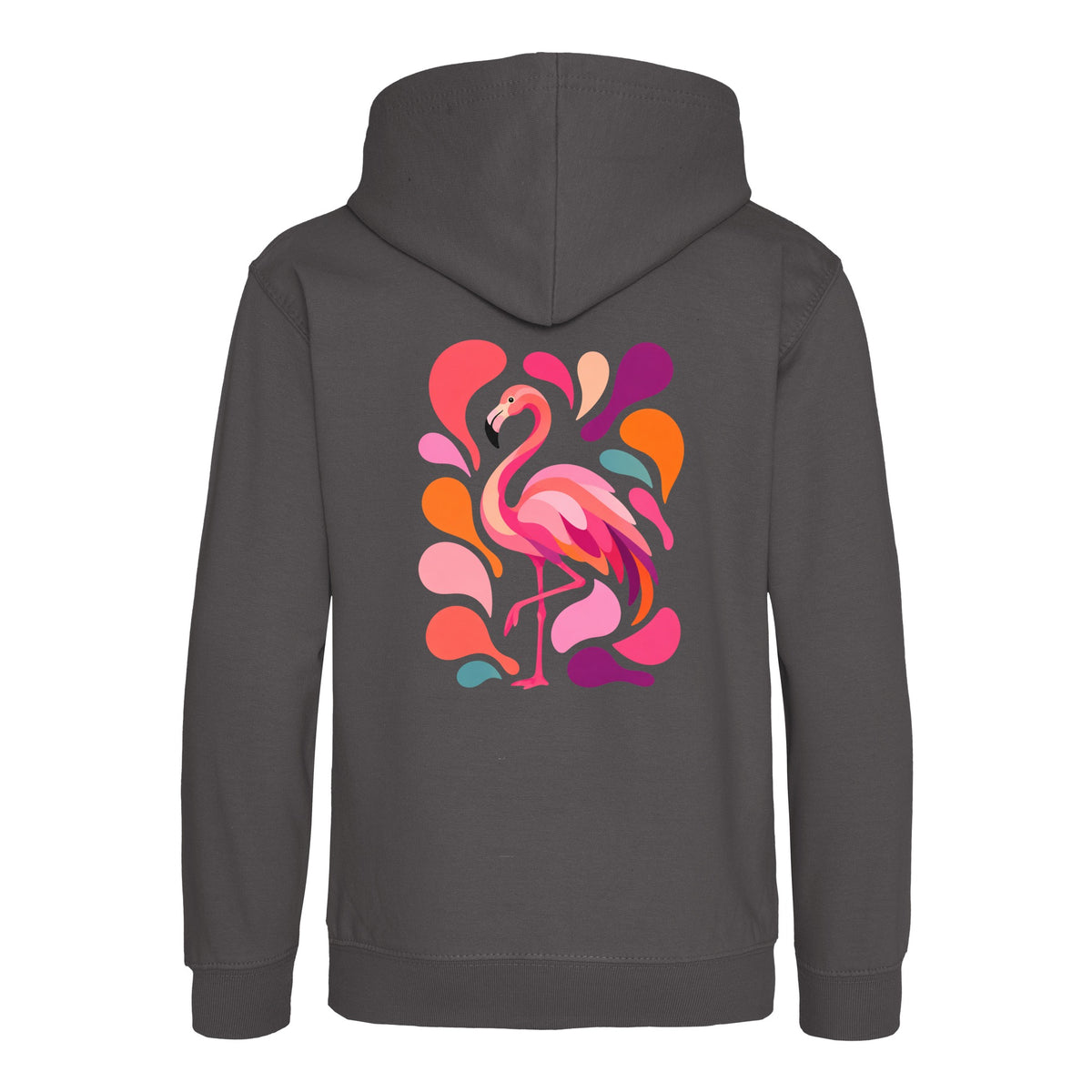 Blush in Motion Kids' Hoodie - Freeform Fauna Charcoal colour variant image