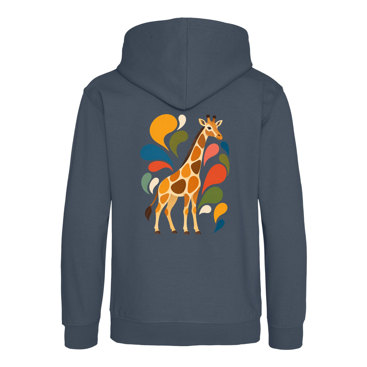Sunlit Safari Kids' Hoodie - Freeform Fauna Airforce Blue colour variant image