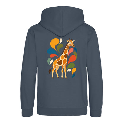 Sunlit Safari Kids' Hoodie - Freeform Fauna Airforce Blue colour variant image