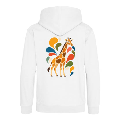 Sunlit Safari Kids' Hoodie - Freeform Fauna Arctic White colour variant image
