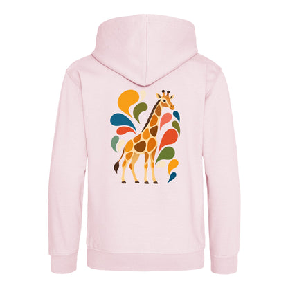 Sunlit Safari Kids' Hoodie - Freeform Fauna Baby Pink colour variant image