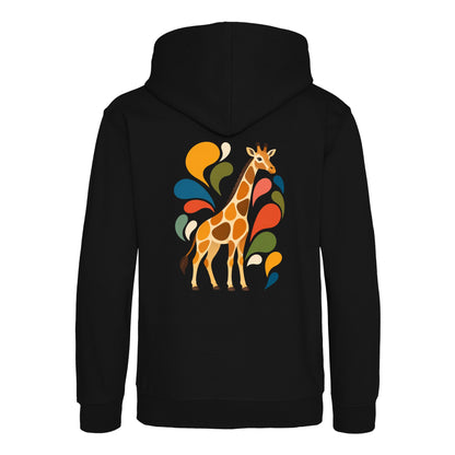 Sunlit Safari Kids' Hoodie - Freeform Fauna Deep Black colour variant image