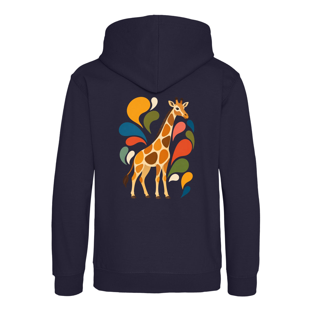 Sunlit Safari Kids' Hoodie - Freeform Fauna French Navy colour variant image
