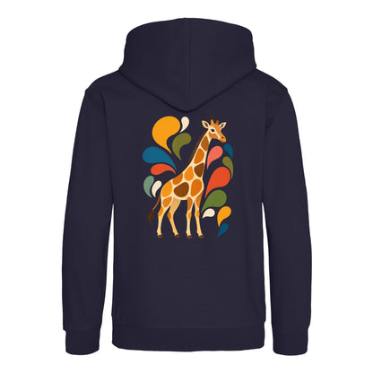 Sunlit Safari Kids' Hoodie - Freeform Fauna French Navy colour variant image