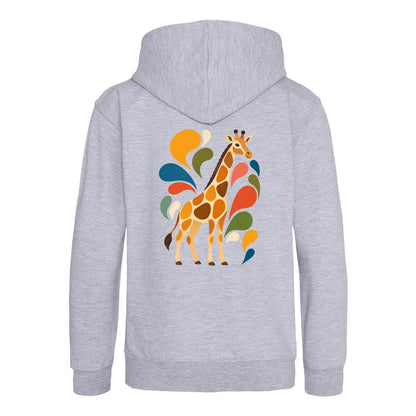 Sunlit Safari Kids' Hoodie - Freeform Fauna Heather Grey colour variant image