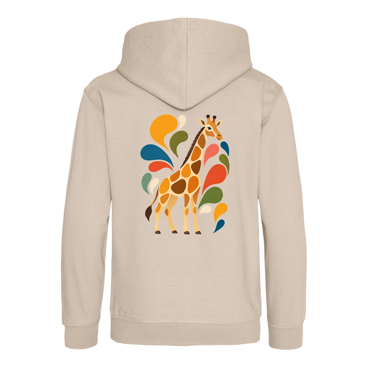Sunlit Safari Kids' Hoodie - Freeform Fauna Natural Stone colour variant image
