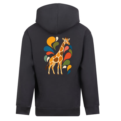 Sunlit Safari Kids' Hoodie - Freeform Fauna Solid Charcoal colour variant image