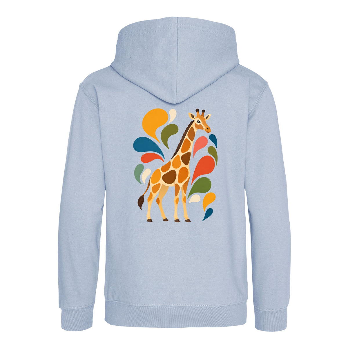 Sunlit Safari Kids' Hoodie - Freeform Fauna Sky Blue colour variant image