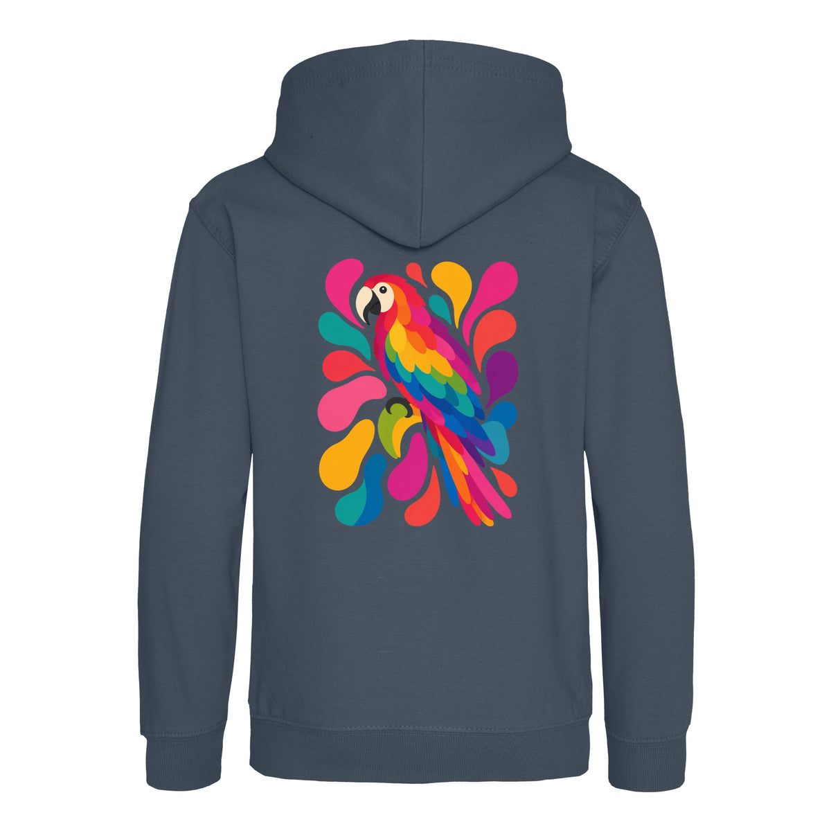 Tropical Burst Kids' Hoodie - Freeform Fauna Airforce Blue colour variant image