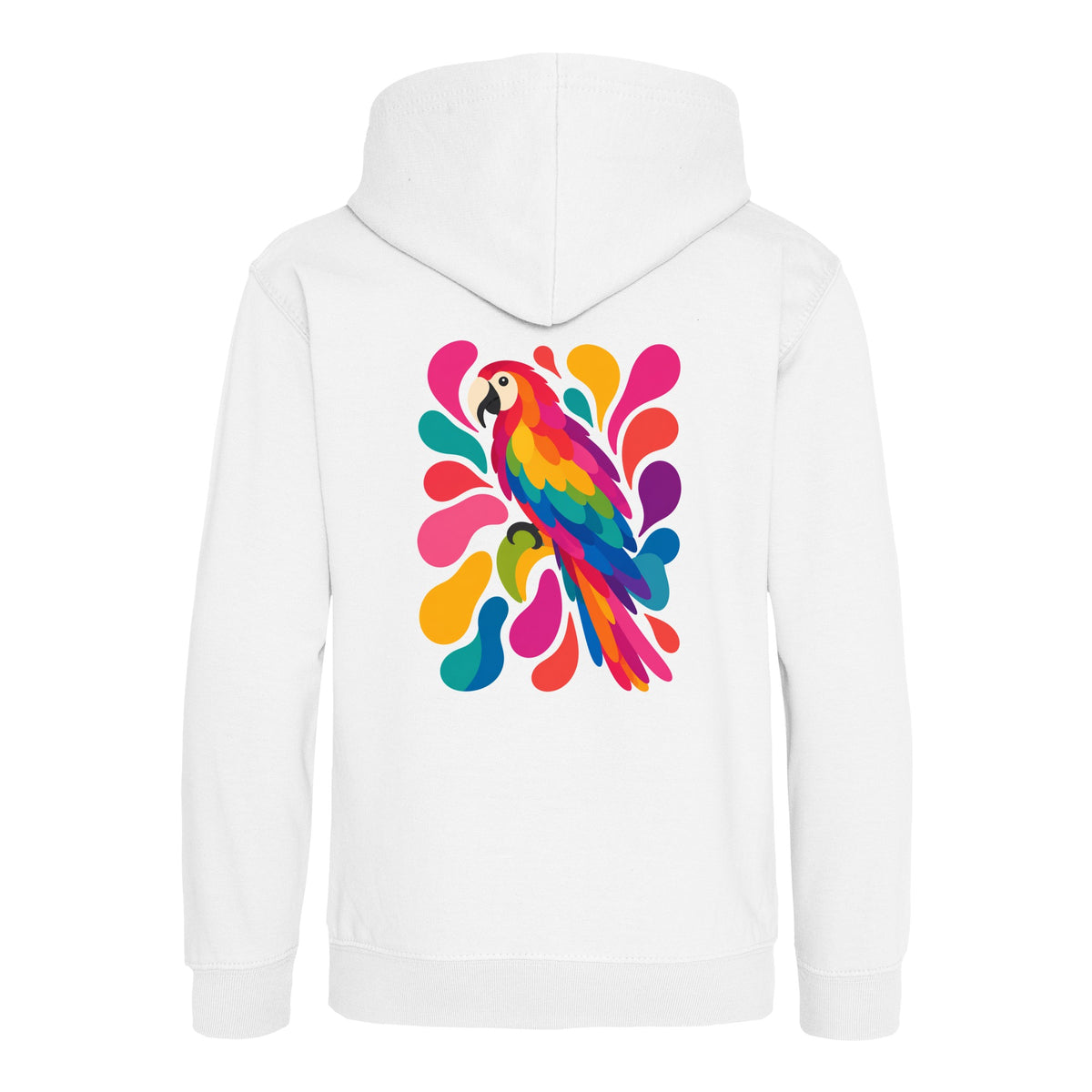 Tropical Burst Kids' Hoodie - Freeform Fauna Arctic White colour variant image