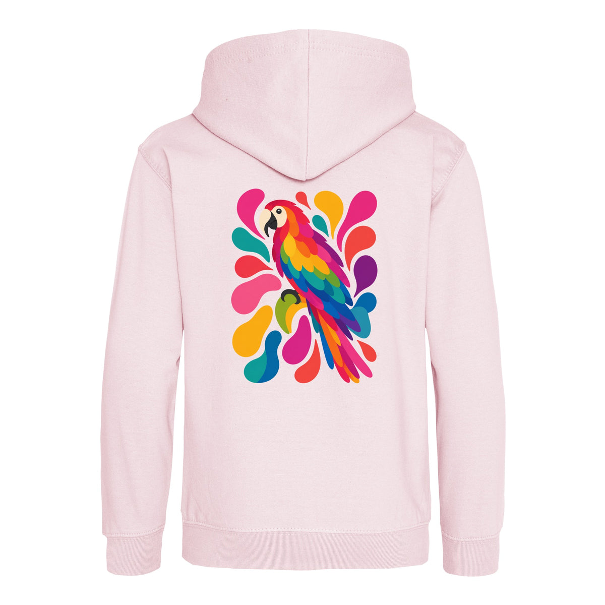 Tropical Burst Kids' Hoodie - Freeform Fauna Baby Pink colour variant image
