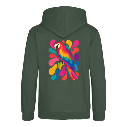 Tropical Burst Kids' Hoodie - Freeform Fauna Bottle Green colour variant image