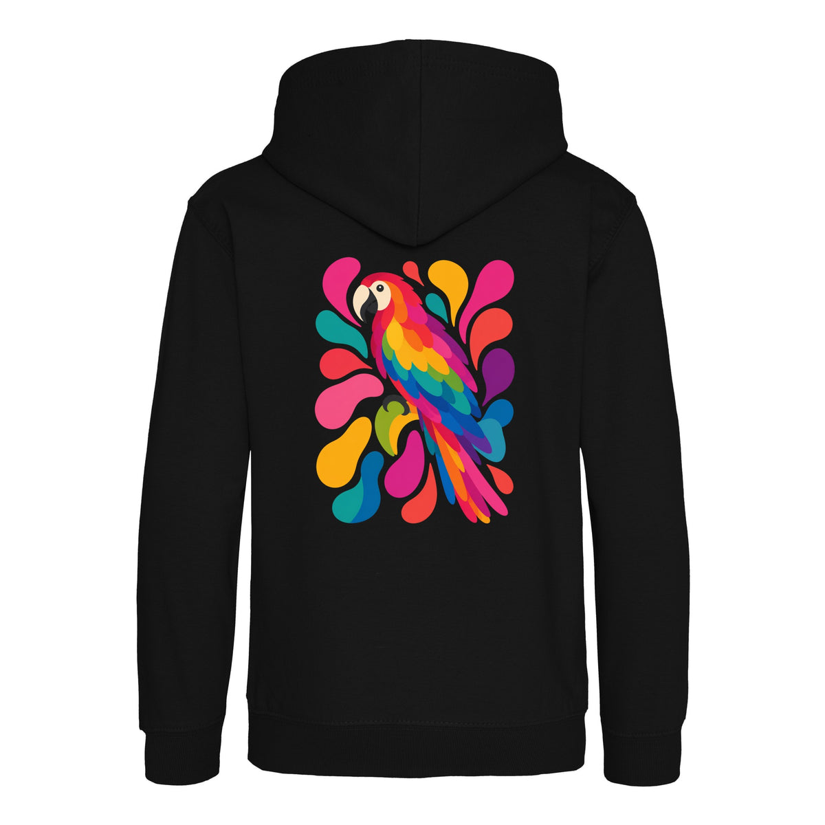 Tropical Burst Kids' Hoodie - Freeform Fauna Deep Black colour variant image