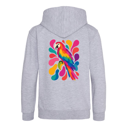Tropical Burst Kids' Hoodie - Freeform Fauna Heather Grey colour variant image