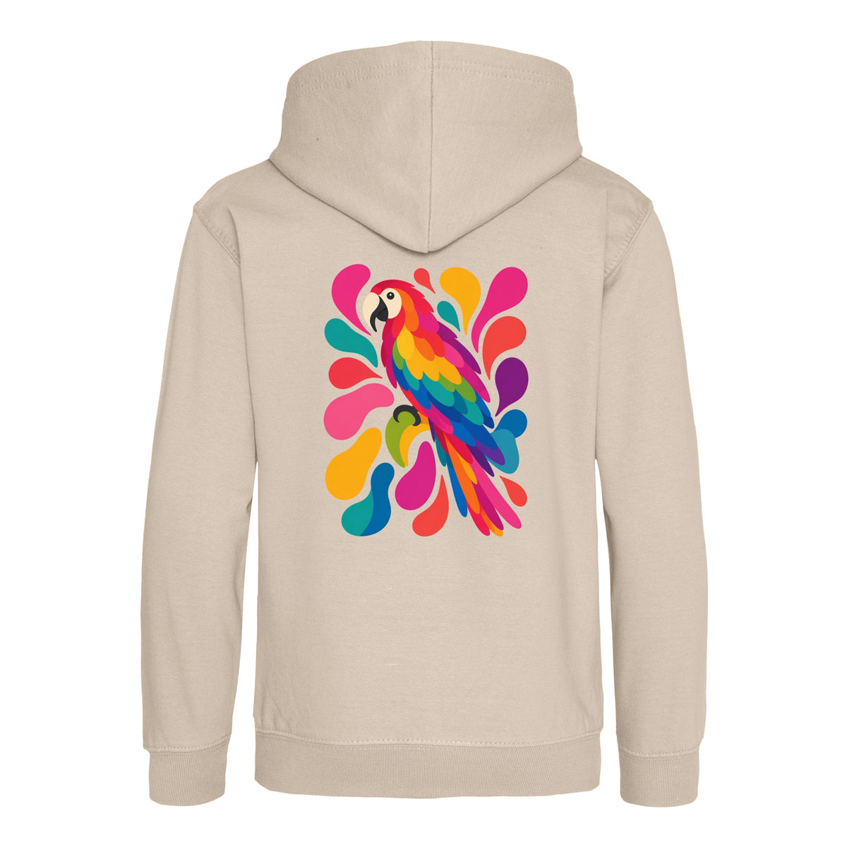 Tropical Burst Kids' Hoodie - Freeform Fauna Natural Stone colour variant image