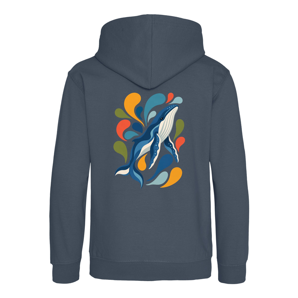 Ocean Song Kids' Hoodie - Freeform Fauna Airforce Blue colour variant image