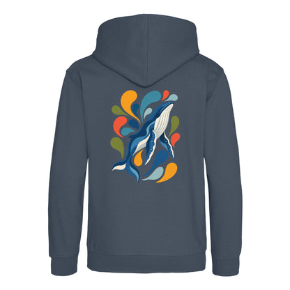 Ocean Song Kids' Hoodie - Freeform Fauna Airforce Blue colour variant image