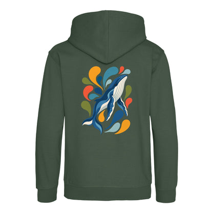 Ocean Song Kids' Hoodie - Freeform Fauna Bottle Green colour variant image