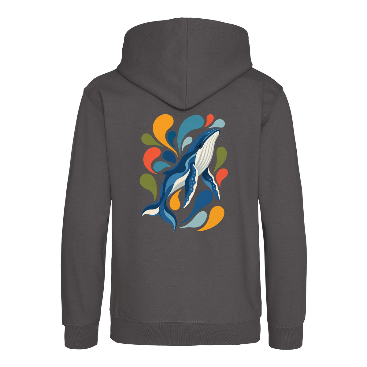 Ocean Song Kids' Hoodie - Freeform Fauna Charcoal colour variant image