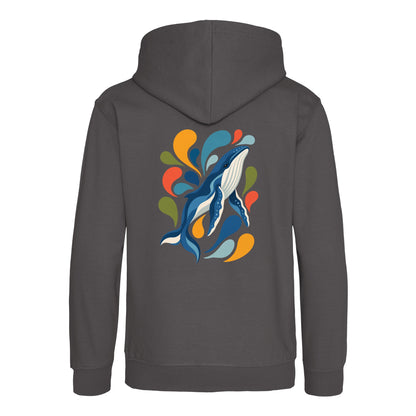 Ocean Song Kids' Hoodie - Freeform Fauna Charcoal colour variant image