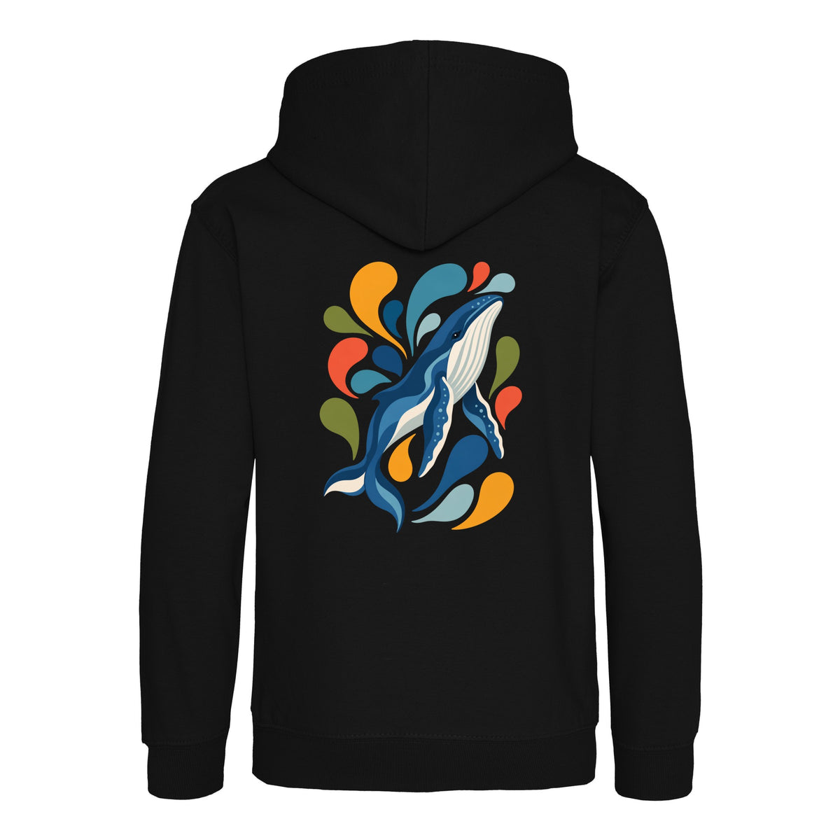 Ocean Song Kids' Hoodie - Freeform Fauna Deep Black colour variant image