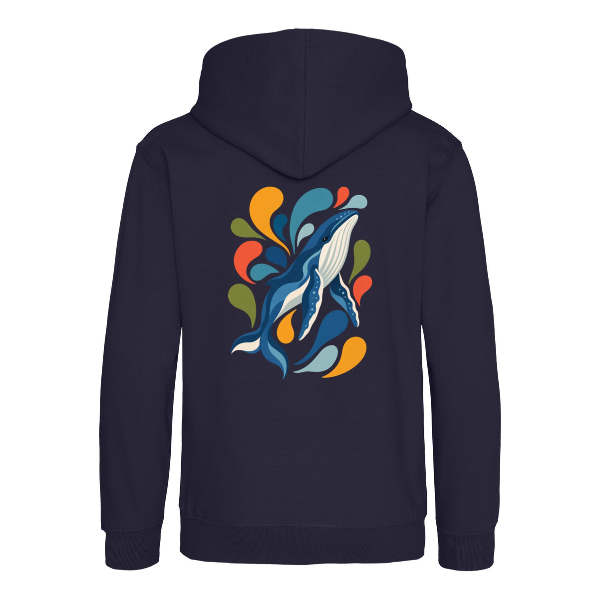Ocean Song Kids' Hoodie - Freeform Fauna French Navy colour variant image