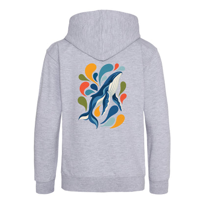 Ocean Song Kids' Hoodie - Freeform Fauna Heather Grey colour variant image