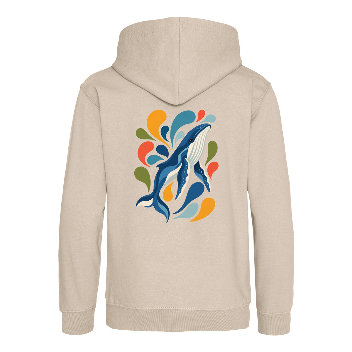 Ocean Song Kids' Hoodie - Freeform Fauna Natural Stone colour variant image