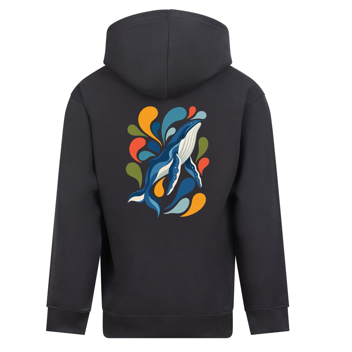 Ocean Song Kids' Hoodie - Freeform Fauna Solid Charcoal colour variant image
