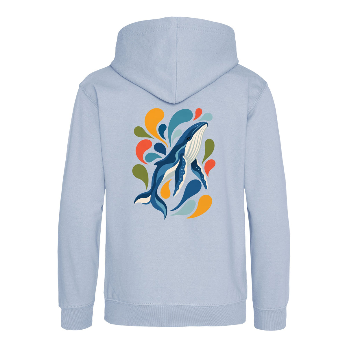 Ocean Song Kids' Hoodie - Freeform Fauna Sky Blue colour variant image