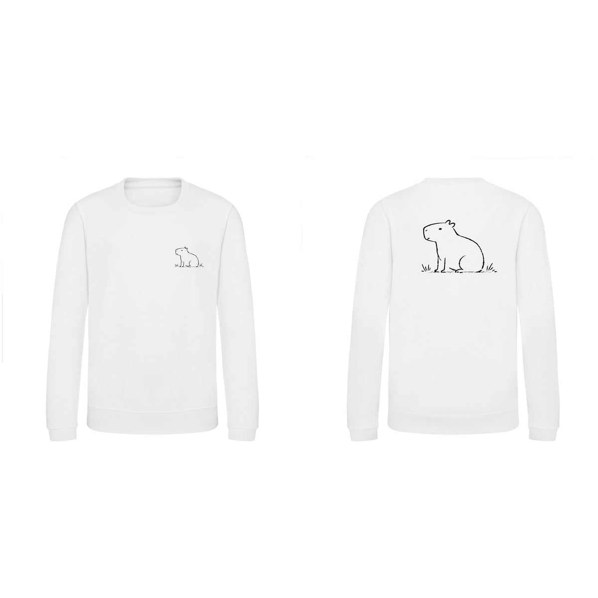 Calm Capybara Kids' Sweatshirt - Wild Lines Arctic White colour variant image