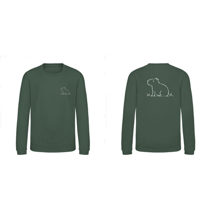 Calm Capybara Kids' Sweatshirt - Wild Lines Bottle Green colour variant image