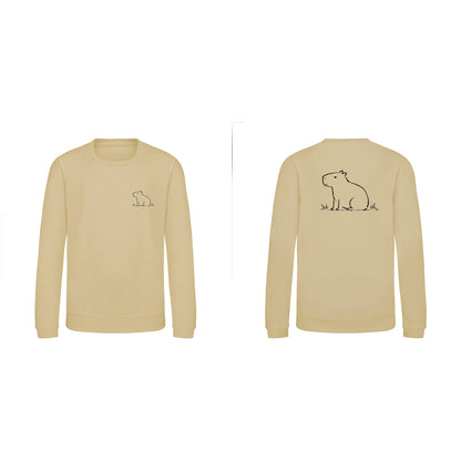 Calm Capybara Kids' Sweatshirt - Wild Lines Desert Sand colour variant image