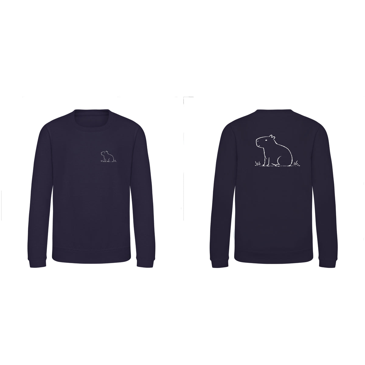 Calm Capybara Kids' Sweatshirt - Wild Lines French Navy colour variant image