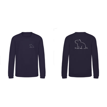 Calm Capybara Kids' Sweatshirt - Wild Lines French Navy colour variant image