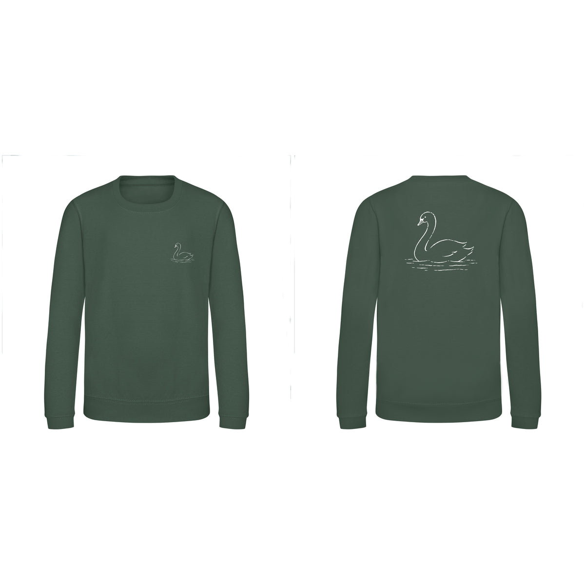 Gliding Swan Kids' Sweatshirt - Wild Lines Bottle Green colour variant image