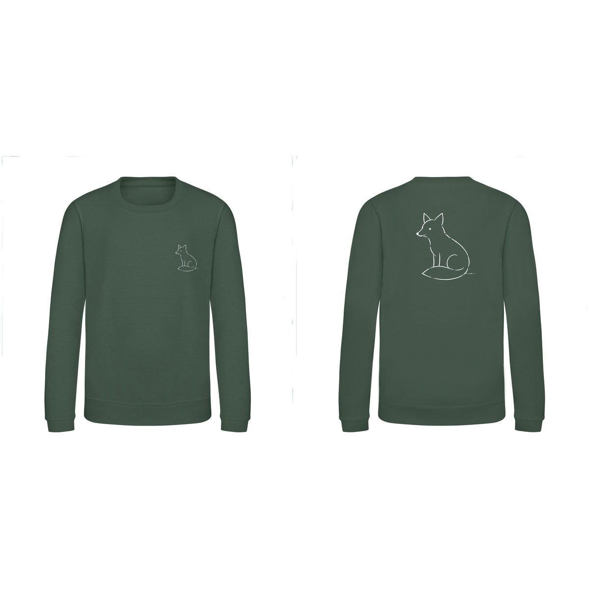 Poised Fox Kids' Sweatshirt - Wild Lines Bottle Green colour variant image