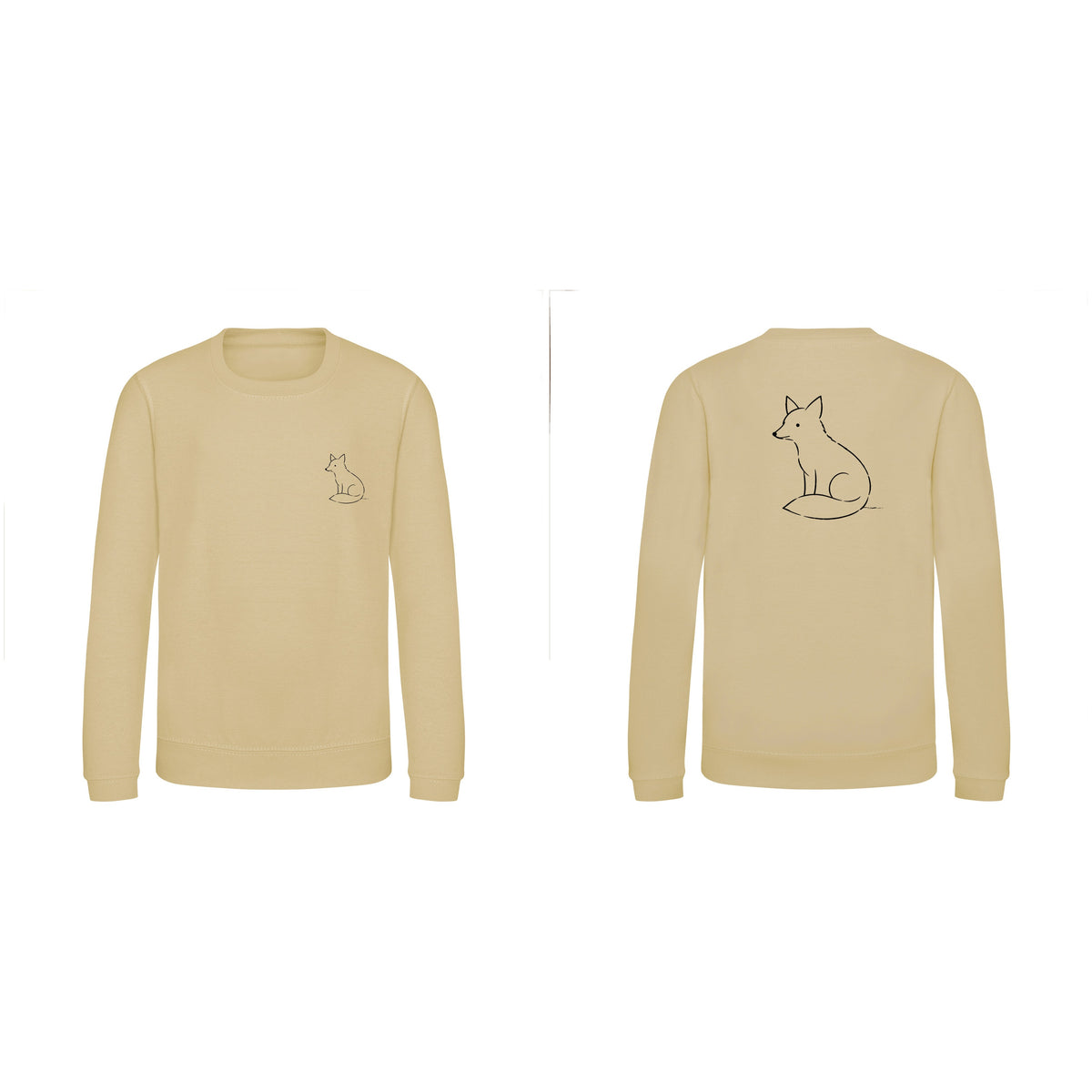 Poised Fox Kids' Sweatshirt - Wild Lines Desert Sand colour variant image
