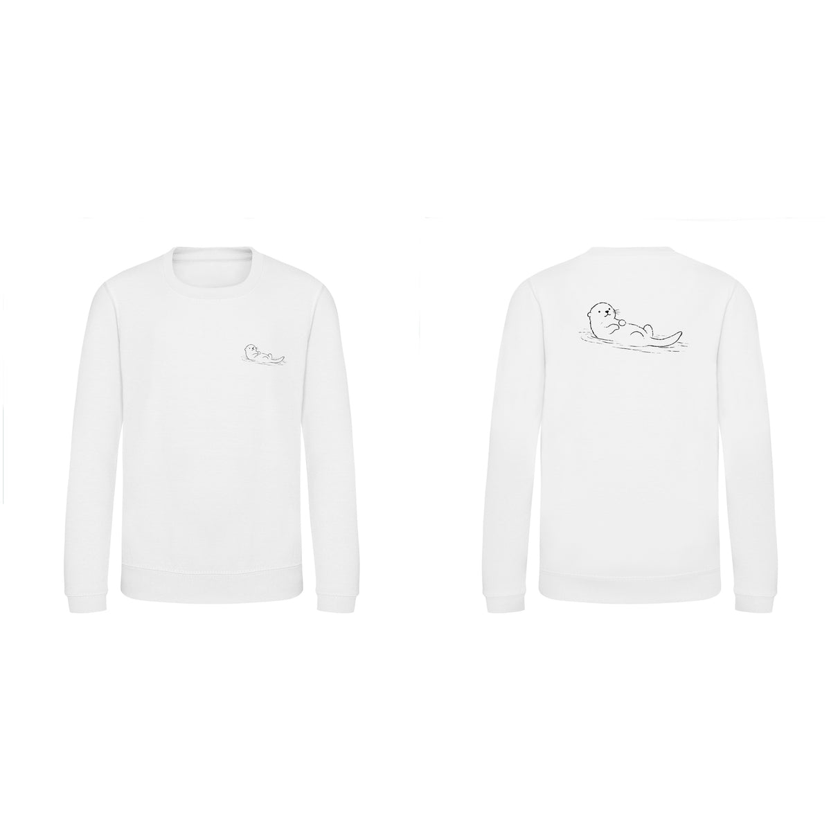 Floating Otter Kids' Sweatshirt - Wild Lines Arctic White colour variant image