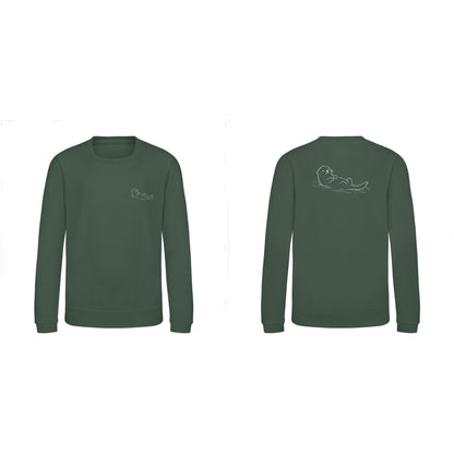 Floating Otter Kids' Sweatshirt - Wild Lines Bottle Green colour variant image