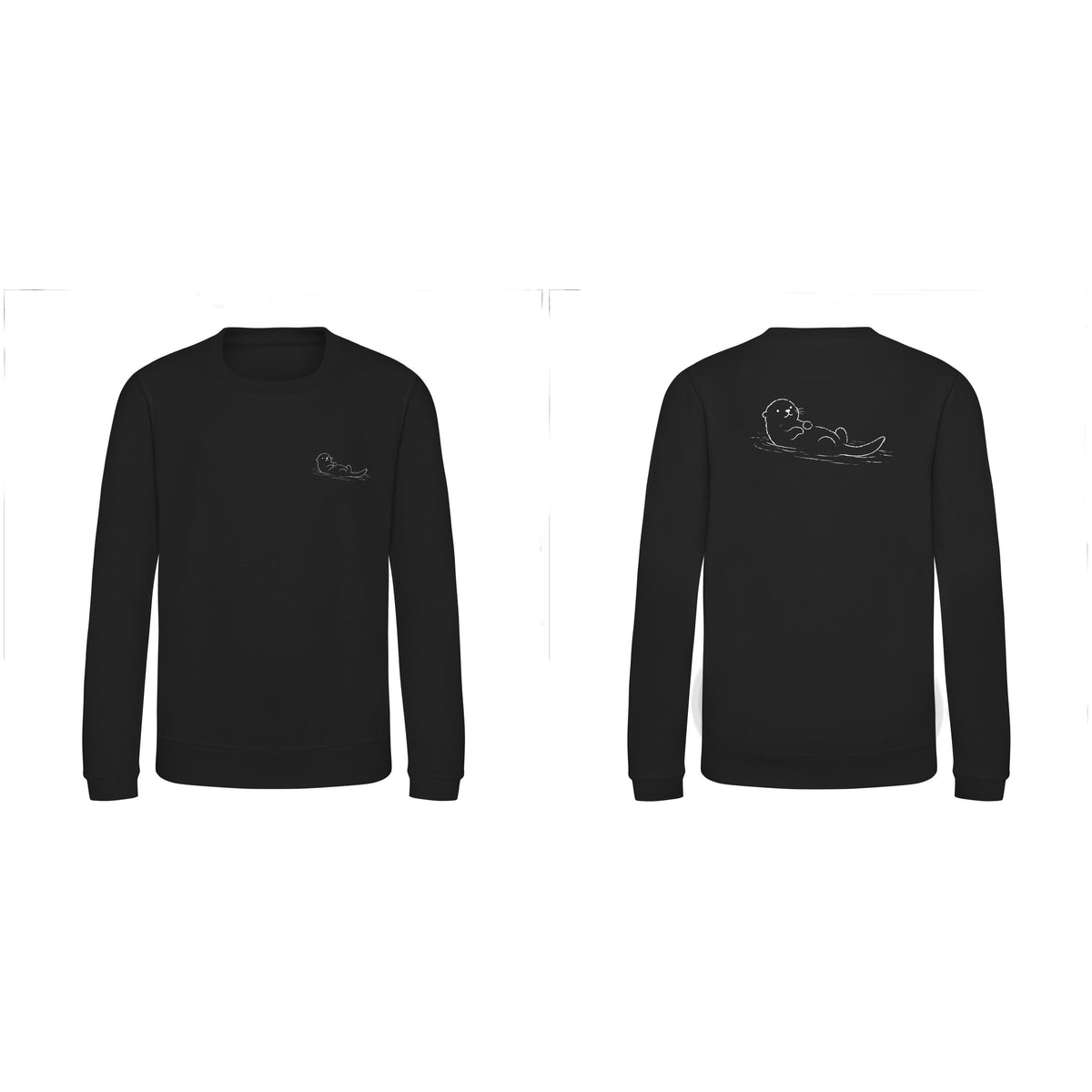 Floating Otter Kids' Sweatshirt - Wild Lines Deep Black colour variant image
