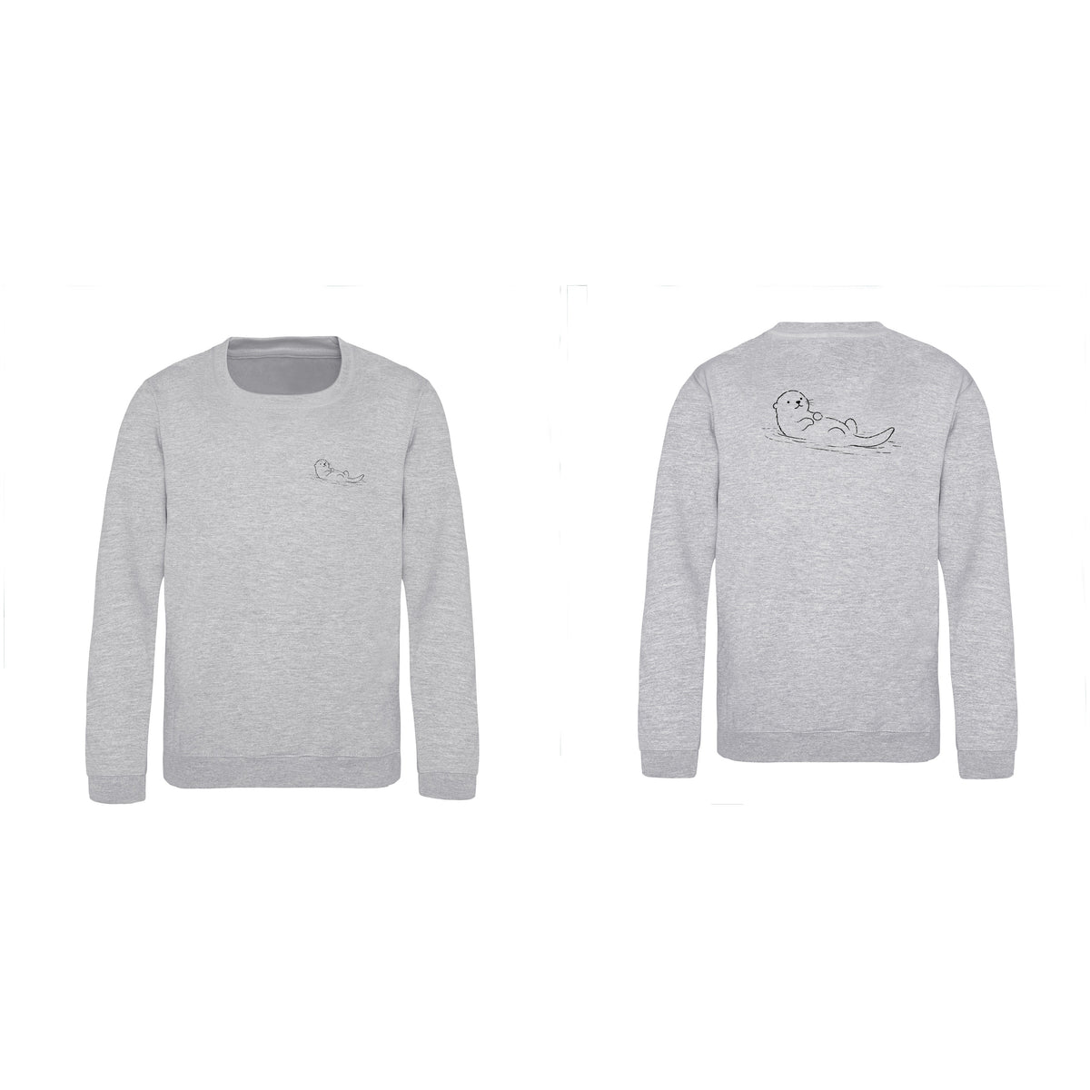 Floating Otter Kids' Sweatshirt - Wild Lines Heather Grey colour variant image