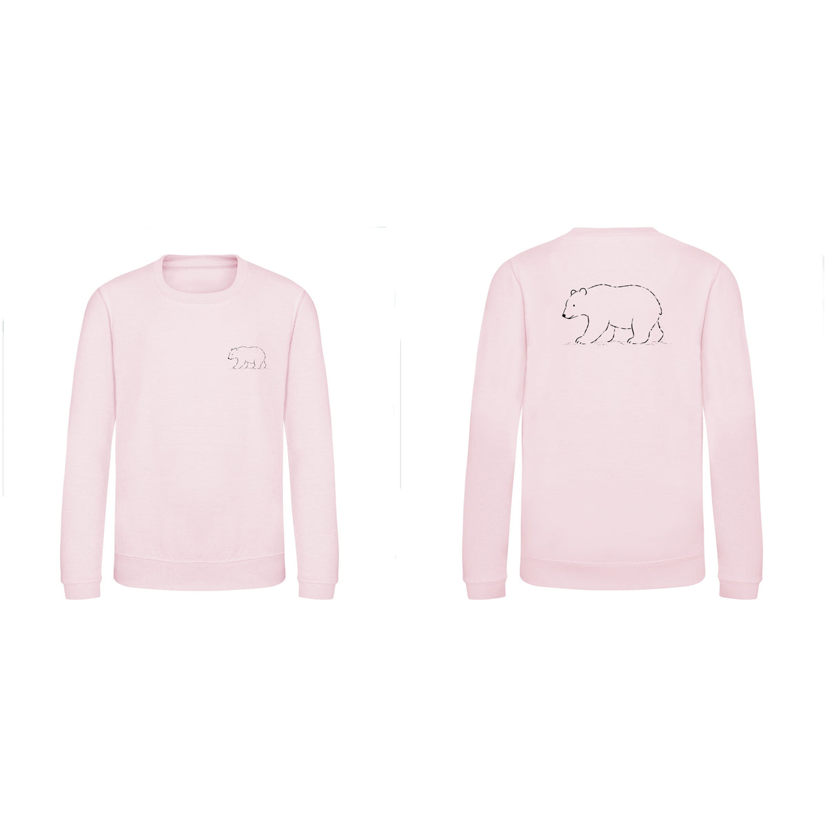 Roaming Bear Kids' Sweatshirt - Wild Lines Baby Pink colour variant image