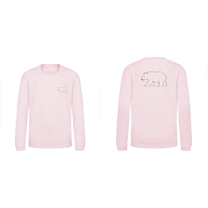 Roaming Bear Kids' Sweatshirt - Wild Lines Baby Pink colour variant image