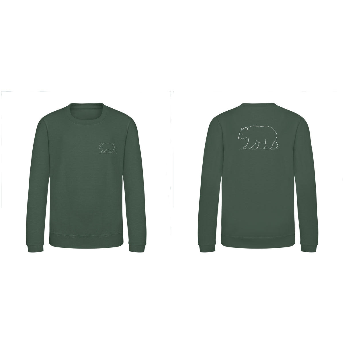 Roaming Bear Kids' Sweatshirt - Wild Lines Bottle Green colour variant image
