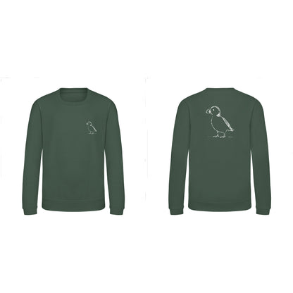Proud Puffin Kids' Sweatshirt - Wild Lines Bottle Green colour variant image