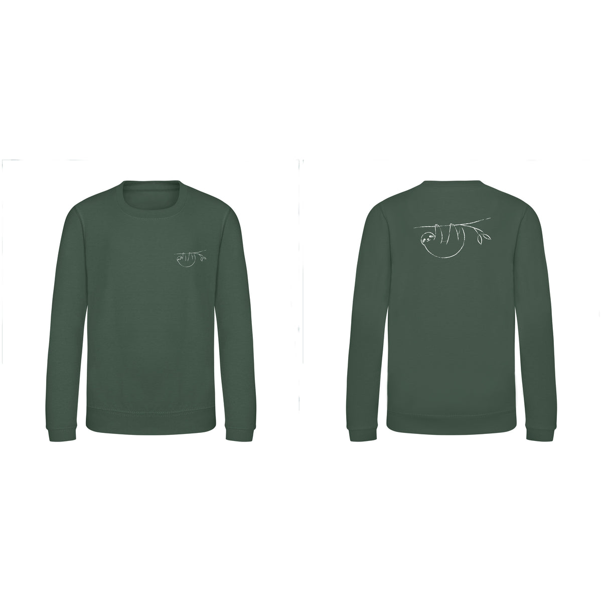 Hanging Sloth Kids' Sweatshirt - Wild Lines Bottle Green colour variant image