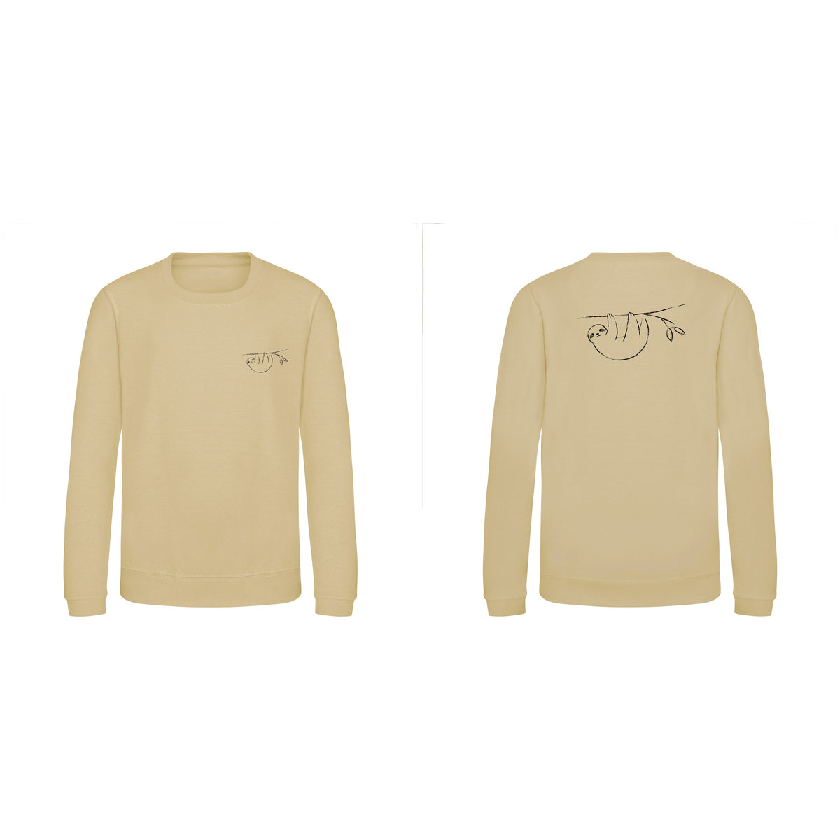 Hanging Sloth Kids' Sweatshirt - Wild Lines Desert Sand colour variant image