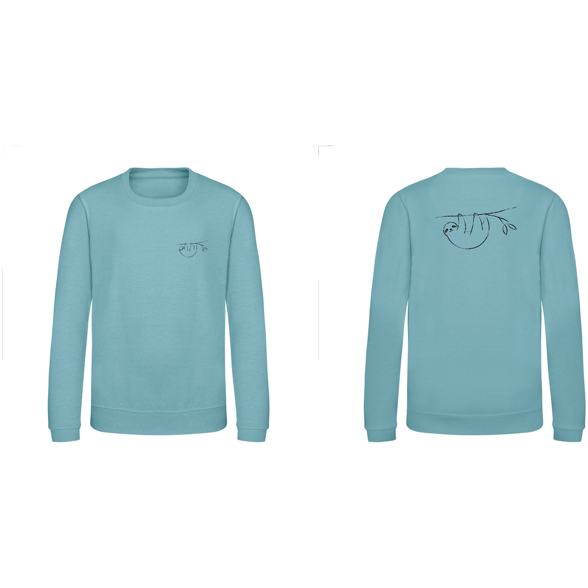 Hanging Sloth Kids' Sweatshirt - Wild Lines Seafoam colour variant image