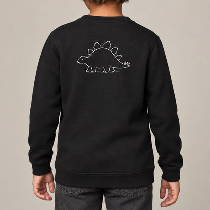 Stepping Stegosaurus Kids' Sweatshirt - Wild Lines lead image
